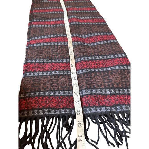 Sykt Pashmina 100% Wool Patterned Fringe Scarf - Picture 5 of 6